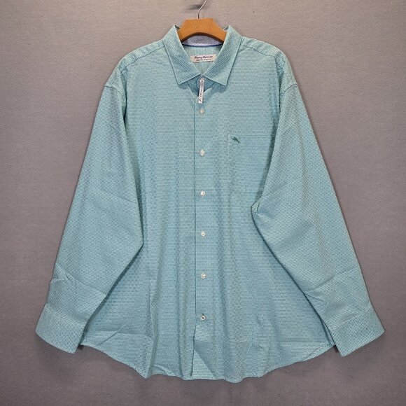 Tommy Bahama Mens Sarasota Shirt Ventura Isles Blue Long Sleeve 1XLB Big